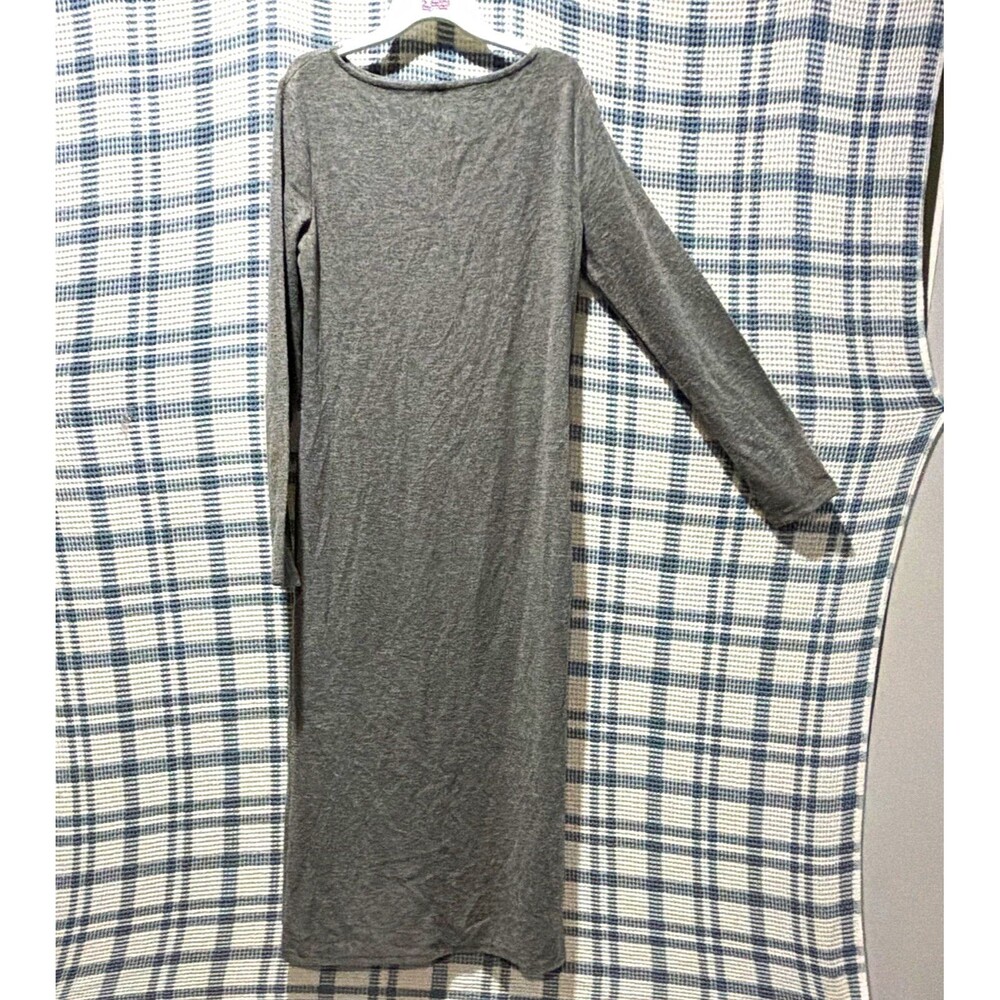 A New Day Gray Solid Knit Bodycon Maxi Sweater Dress Crew Neck Long Sleeve XS